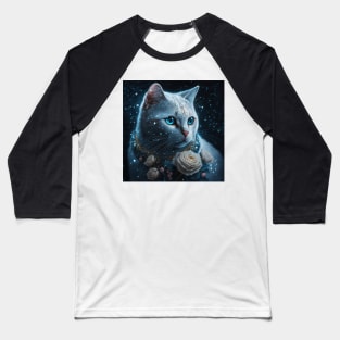 Snowy White British Shorthair Baseball T-Shirt